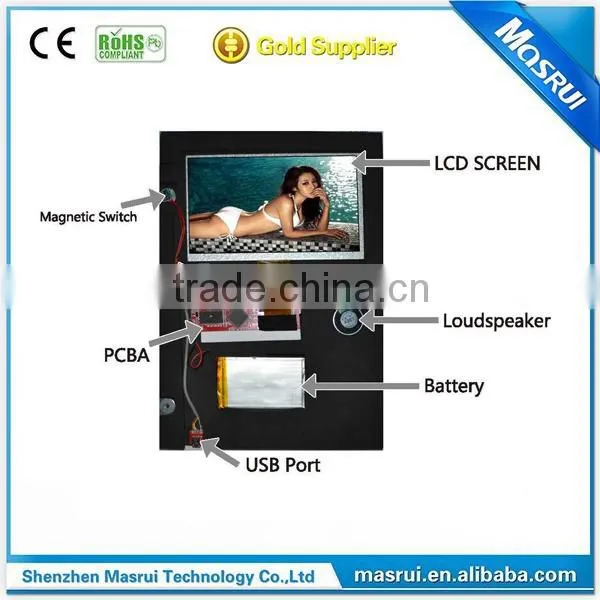 High Quality 4.3Inch LCD Screen Video Business Card /Video Greeting Card Module photo-3