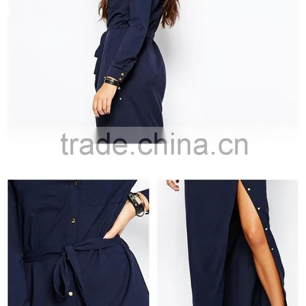 Women's Casual Long Dress Long Sleeve Fork Maxi Dress photo-6