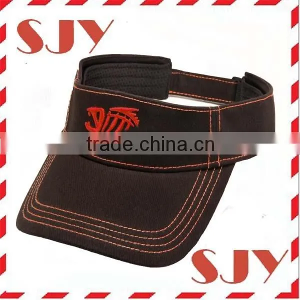 High Quality Custom 3d Embroidery Women Wide Sun Visor Cap