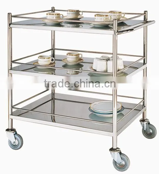 Stainless Steel Restaurant Serving Trolley With Wheel photo-3