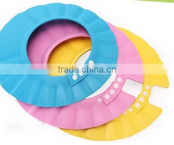New Hot Selling 3 Color Adjustable Shower Cap Protect Shampoo for Baby Health Bathing Bath Waterproof Caps photo-3