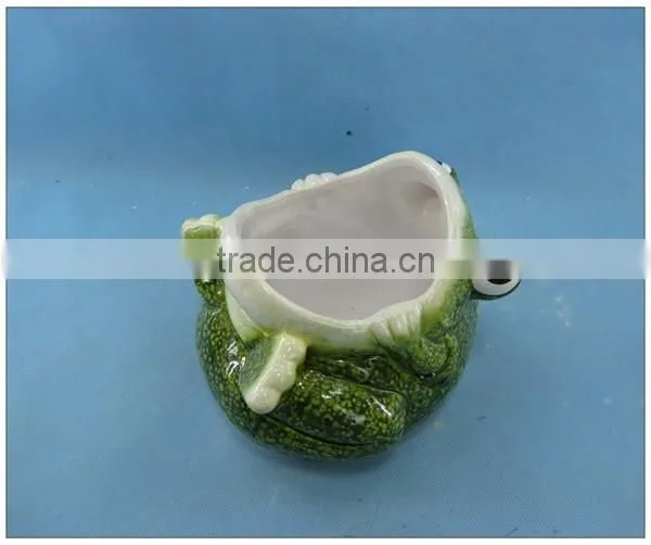 Glazed Ceramic Garden Pot, Pottery Garden Decoration Frog Flower Pot photo-3