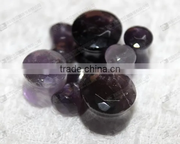 Natural Amethyst Double Flare Gemstone Ear Plugs,ear Piercing Plugs photo-3