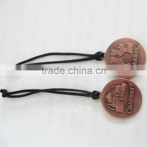brass tag, red metal tag, metal tags with rope