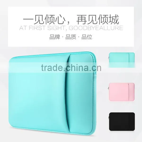 Newest Neoprene Sleeve Case With Outer Pocker For 11-15.4" Tablet PC Laptop Sleeve Case Wholesale