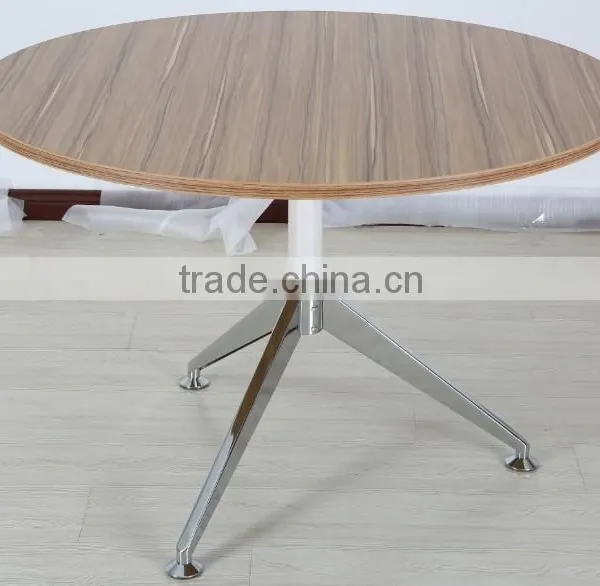 Steel Wooden Round Table Negotiation Table photo-3