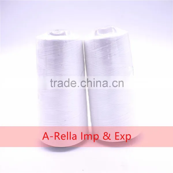 100% Spun Polyester Sewing Thread 3000y/cone 87g 40s/2 White and Raw White photo-5