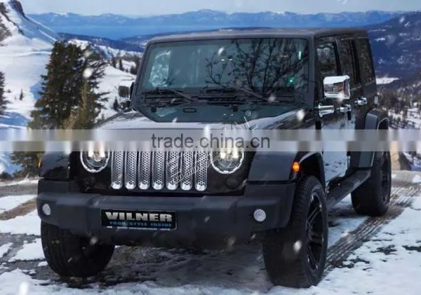 7in 40W Round Jeep Wrangler JK CJ YJ TJ LED Headlight Replacement Harley Mortorcycle Headlamp Dual Beam With H4 Plug Halo Ring photo-5