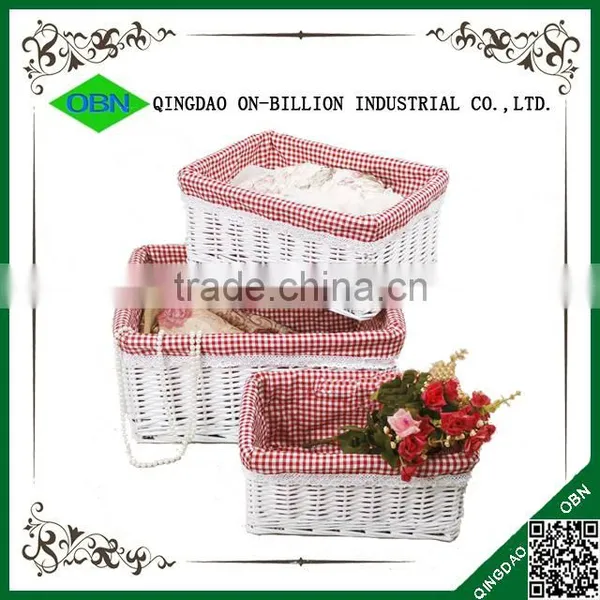 Wicker Storage Xmas Gift Hamper Basket With Linning With 3 Sizes photo-5