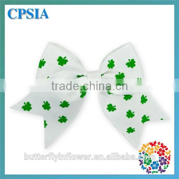 Cute Kids Hair Accessories Green Cheer Bow/hair Clips for Girls photo-5