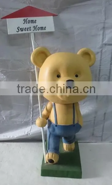 Home Decoration Fiberglass Life Size Garden Bear Statue photo-2