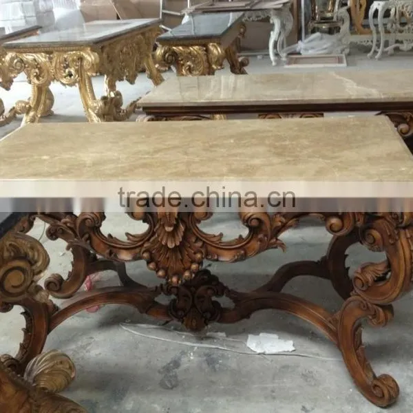 Arabic Living Room Furniture Hand-Carved Console Desk With Marble photo-4
