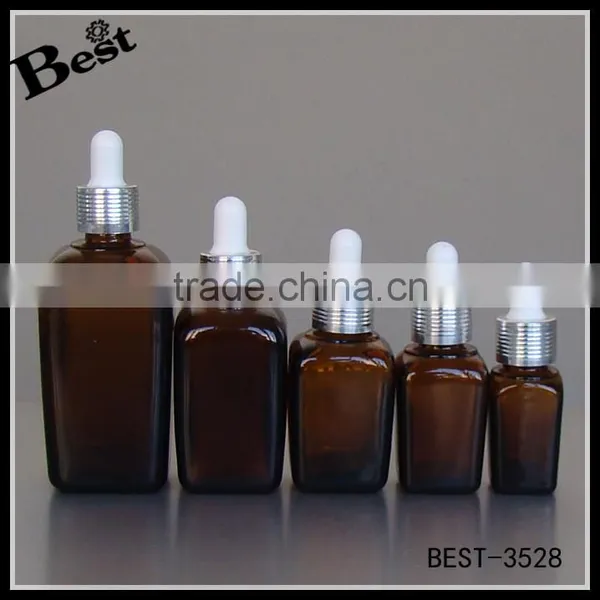 All Size Square Amber Essential Oil Glass Bottle Dropper Cap Essential Oil Bottle Glass Dropper photo-6