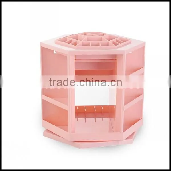 Made in China High Quality White ABS Big Rotatable Cosmetics Display Shelf Wholesale photo-4