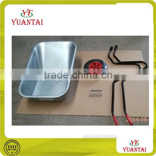 Hot Sell Russia Style Galvanized Bucket / Tray Dural Handle Concrete or Garden Tool Wheel Barrow Manufacture WB6080 photo-4