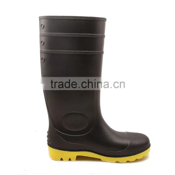 Steel Toe Cap Steel Plate Midsole Protective PVC Safety Rain Boots photo-2
