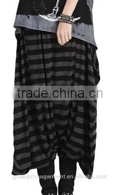 Women Baggy Hippie Horizental Stripe Pants Trouser Loose Long Harem Pants