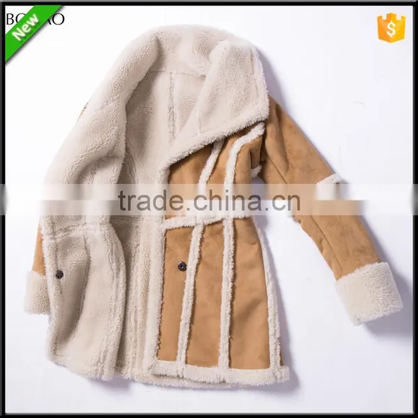 Composite Suede Lamb Wool Super Warm Winter Long Faux Fur Coat photo-3
