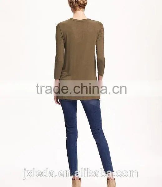 Fashion Relaxed Long and Lean Tunic Oversize Jersey Tee for Women photo-4