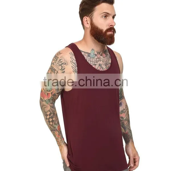 Mens Plain 92% Nylon 8% Spandex Tank Tops Wholesale photo-4