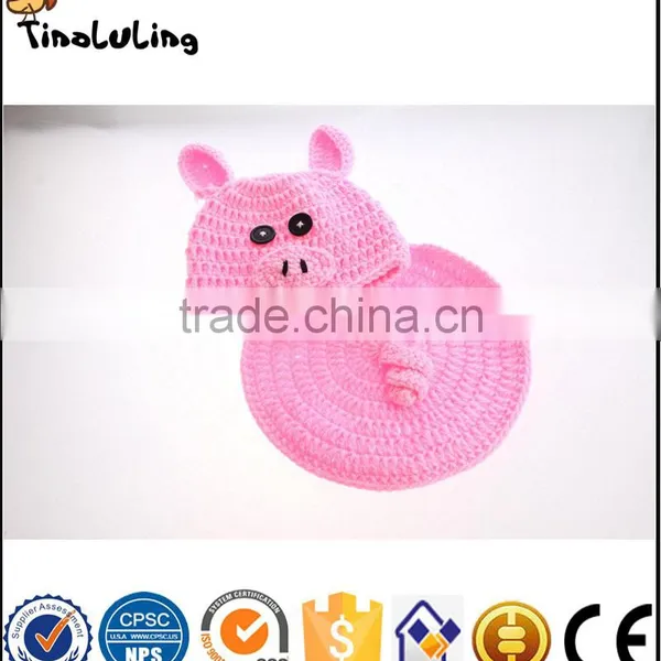 NPT10 Tinaluling New Style Pig Design Beautifu Handmade Newborn Baby Photography Suit photo-3