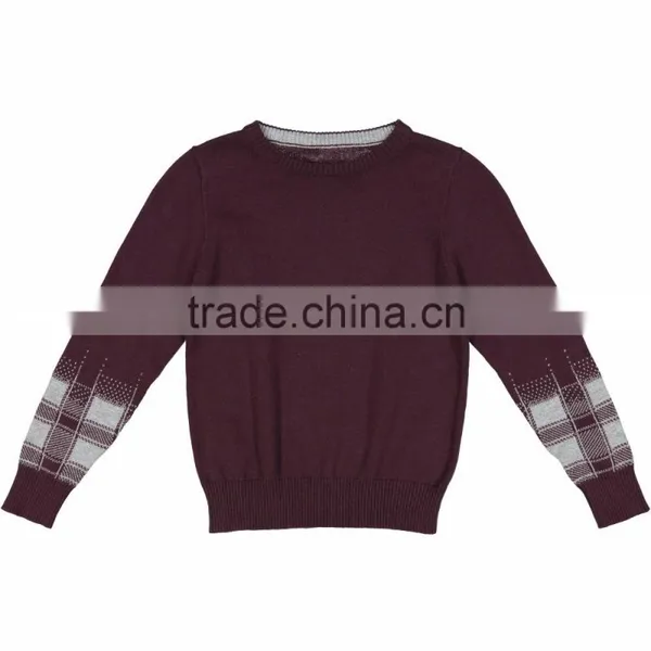 OEM 100% Cotton Jacquard Pattern Knitted Boys Sweaters photo-2