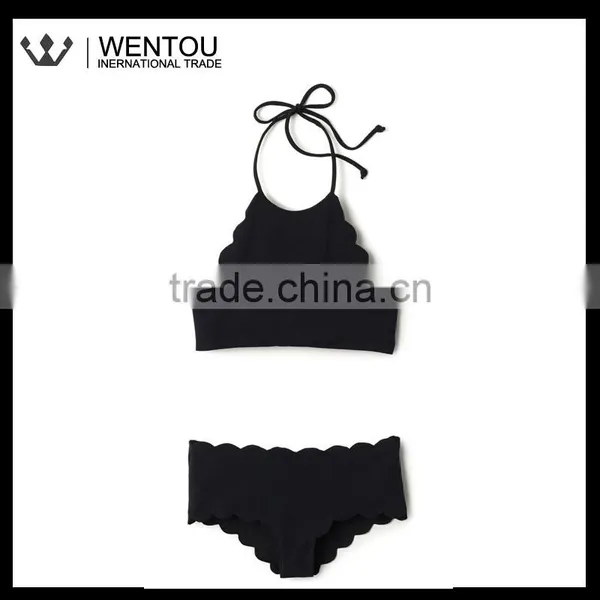 New Arrival Scalloped Halter Top photo-2