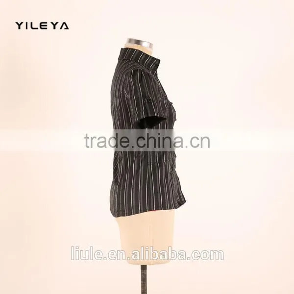 Mini Fashionable Office Style Women Formal Blouse Designs With Metal Decoration photo-4