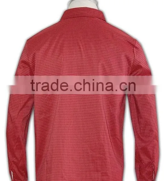 100% Cotton Design China Made Black Brim Mens Maroon Color Cotton Shirt photo-3