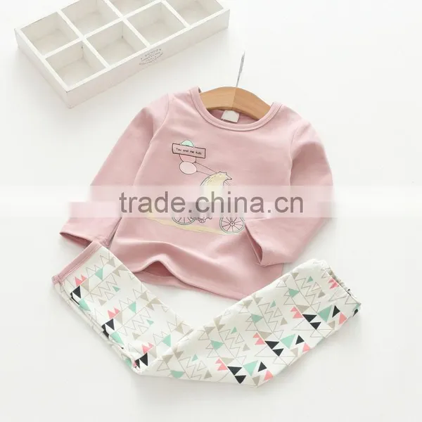 Casual Style Soft Printing Two Pieces Set Cotton Girl Pajamas photo-4