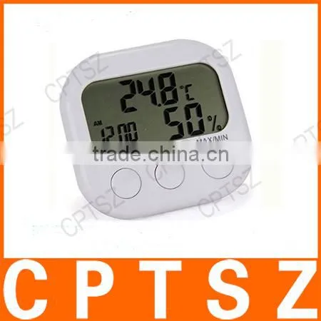 New Digital TA638 White Thermometer Humidity HYGRO Hygrometer Air Moisture Clock photo-2