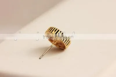 Wholesale Fashion Jewerly Round Shape Star Engraved Earring Stud photo-3