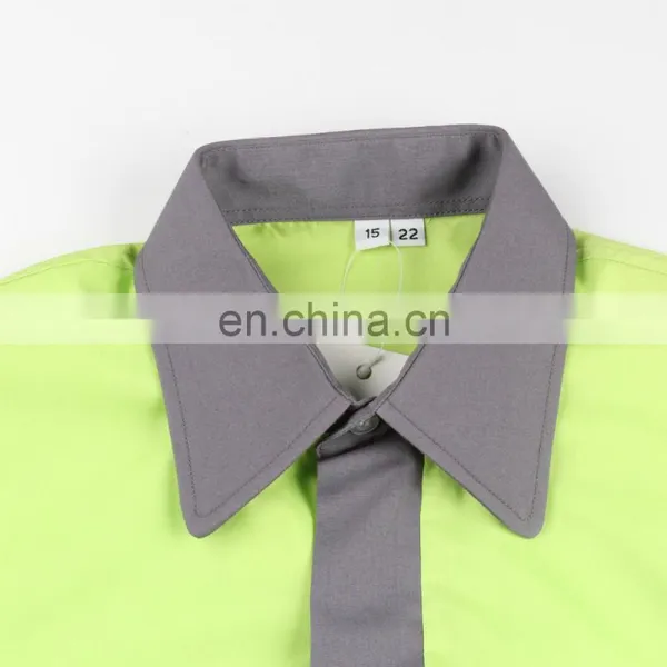 Bolsillo Interior Unisex Two Tone Work Shirts Reflective photo-2