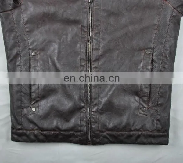 2015 Last Fashion Mens Handsome Motrocycle Slim Fit Leather Jacket photo-5