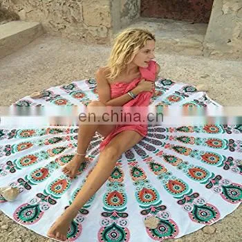 Hippie Indian Mandala Roundie Round Towel Throw Tapestry Beach Yoga Mat Bohemian BEACH THROWS photo-5
