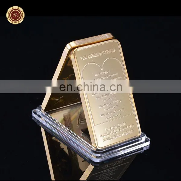 WR 999 Gold Foiled Bar Collectible Gold Plated Metal Bar Art Collection Gift With Plastic Cover photo-2