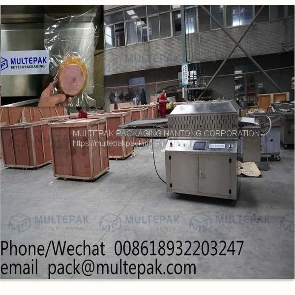 multepak automatic conveyorized belt band vacuum packaging machine for meat sausage dates