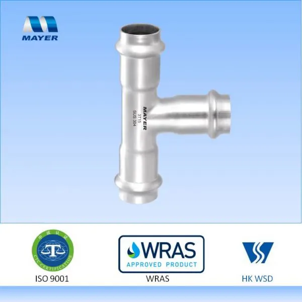 Stainless Steel Tee V Profile Press Fitting WRAS Aprpoved