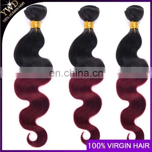 Burgundy Brazilian Hair Weave Red Ombre Human Hair Extension Body Wave Ombre Brazilian Hair photo-4