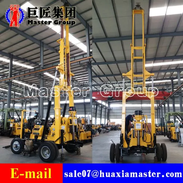 XYX-3 Wheeled Hydraulic Core Drilling Rig Wheels Portable Drilling Machine photo-5
