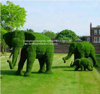 the Newest Design Artificial Grass Green Elephant Topiary