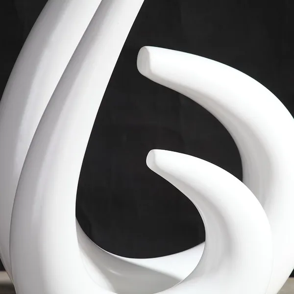 Matte Simple Style Unique Creative Water Drop Ceramic Dry Flower Vase For Hotel Office photo-4