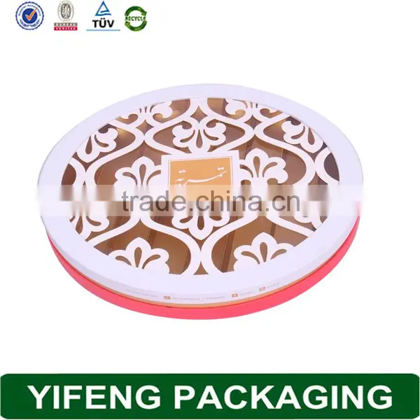 Food Grade Colorful Print Logo White Cardboard Beautiful Decorative Custom Made Paper Moon Cake Box photo-5