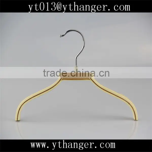 CY-278 Bend Shape Kid Wooden Coat Hangers With Children Pants Hanger photo-5