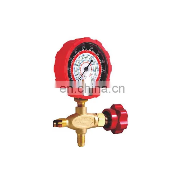 CT-466 A Conjunto de manómetros de colector único de bronce para sistemas de refrigeración HVAC, aire acondicionado automático, recarga de aire acondicionado AC con R134A, R22, R502. Manómetros HVAC photo-4