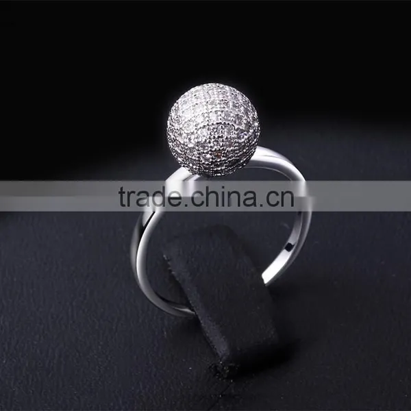 Tiny Ball Romantic Love Gift Pave Setting CZ Stones Top Quality Engagement Ring photo-3