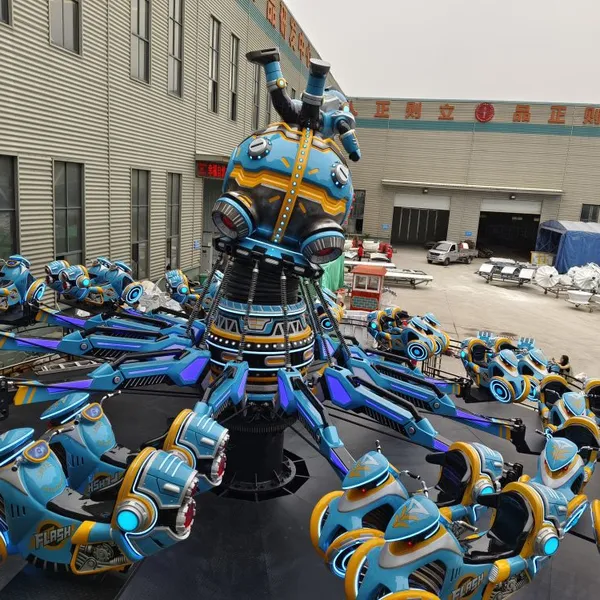 Outdoor Fun Fair Equipment Carnival Game Park Mechanical Rides for Kids Mini Top Spin Ride Mars Warrior Self Control Plane