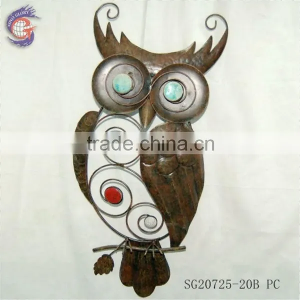 Vintage Metal Wall Art Owl Hanging Decoration photo-2