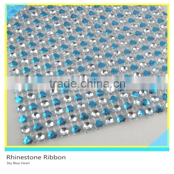 Silver Rhinestone Mesh Ribbon Plastic Round Crystal Rhinestone Mesh Roll 5 Yards 10 Rows photo-5