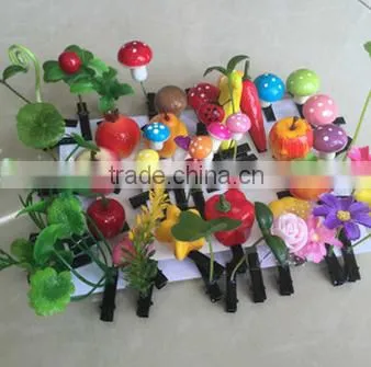2015 Most Fashion Wholesale Cheap Customized Cute Alligator Green Bean Sprout Hair Pin photo-3